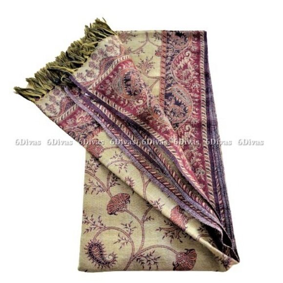Brown Large Woolen Wraparound Shawl - Picture 2 of 6